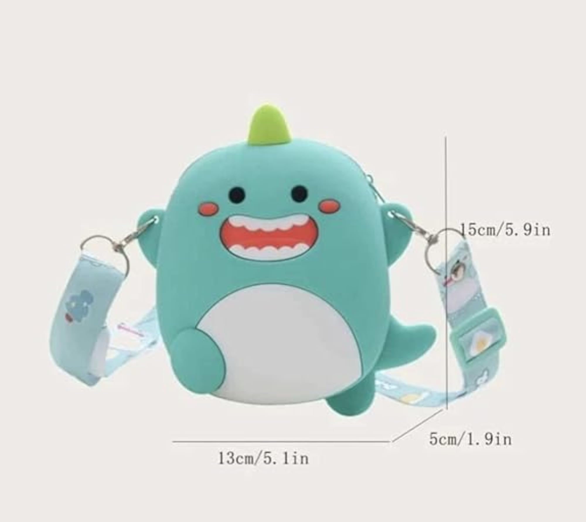 DUDU Dinosaur Silicone Soft Purse with Mirror, Kids Gift